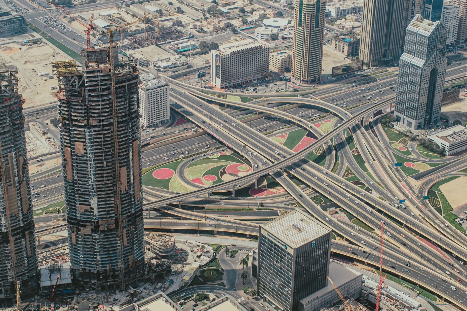 Aerial view of Dubai apartment buildings, the resale market where DLD fees apply