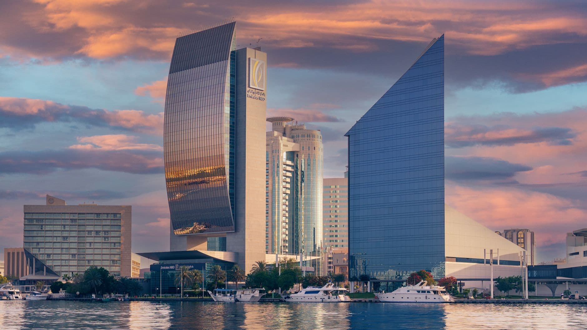 Dubai business-district towers, the kind of building agents price from registered comparables